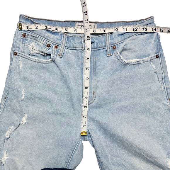 Abercrombie & Fitch | Women | The Boyfriend Mid Rise Distressed Jeans | Sz 28 6R - Picture 4 of 12